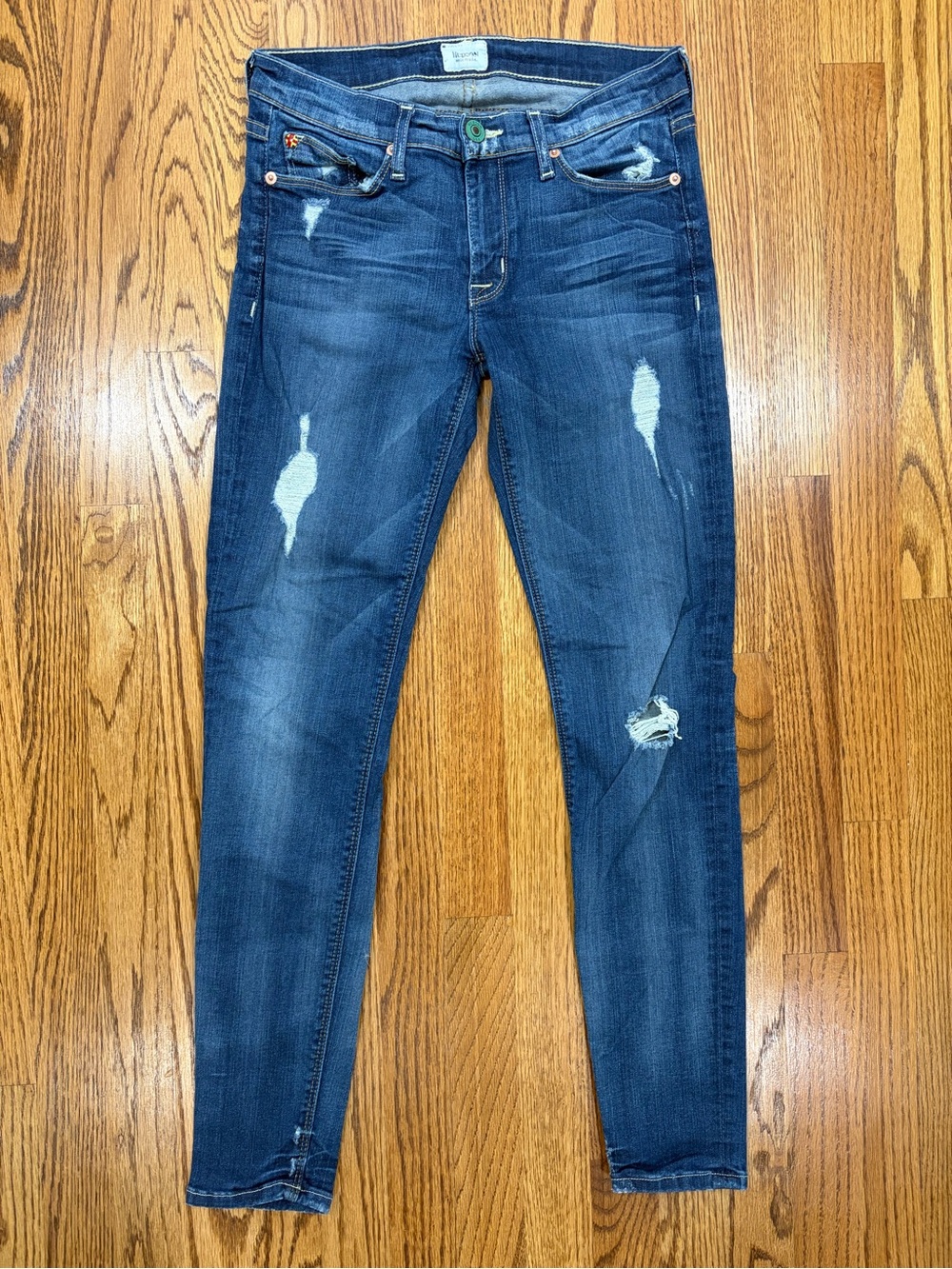 Hudson Low-Rise Krista Super Skinny Stretchy Lightly Distressed (27)
